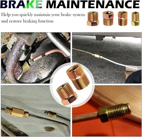 35PCS 1/4 & 3/16 Brake Line Fittings Kit,Metric Brake Line Fittings Assortment Brakes Lines Inverted Tube Nuts,Universal Brakes Lines Kit Car Accessories for Cars,SUVs,Trucks in Kuwait