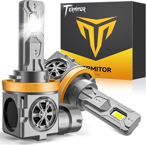 أحدث لمبات الإضاءة H11، سطوع 110,000 لومن، 6500 كلفن مصابيح ضباب بيضاء باردة H9/H8/H16، عمر خدمة 10 سنوات مع مروحة تبريد، حجم صغير حقيقي 1:1، القيادة، مجموعات مصابيح الضباب والبقع in Kuwait