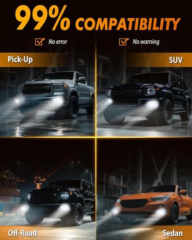 أحدث لمبات الإضاءة H11، سطوع 110,000 لومن، 6500 كلفن مصابيح ضباب بيضاء باردة H9/H8/H16، عمر خدمة 10 سنوات مع مروحة تبريد، حجم صغير حقيقي 1:1، القيادة، مجموعات مصابيح الضباب والبقع in Kuwait