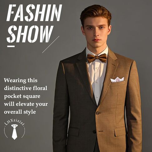 Floral Handkerchief for Men,Cotton Pocket Squares for Men with Holder, Mens handkerchiefs for Wedding Prom Party in Saudi Arabia