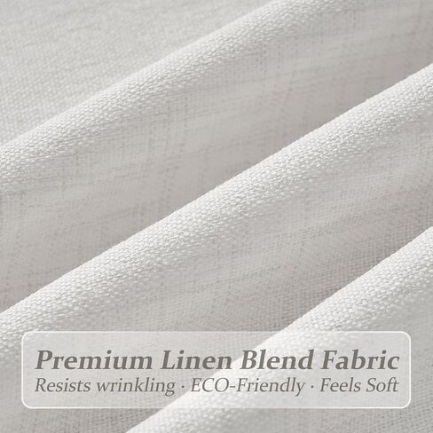 Unique 88 Inch Birch Pinch Pleat Dining Room Curtains 2 Panels Set, Memory Shape Pleated Linen Semi Sheer Heavy Curtain Light Filtering Privacy W50 x L88 Inches Long Neutral Windows Drapes Cream Beige in Saudi Arabia