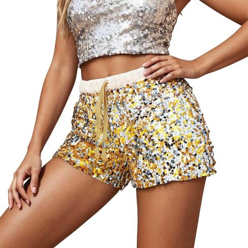 High Shine Sequin Dance Shorts Modern Korean Style Jazz Performance Wear Glittering Stage Costume Party Apparel in Saudi Arabia