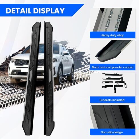 Running Boards Side Pedal Compatible with Kia Sorento 2021 2022 2023 2024 2025 LX,S,EX,SX,SX Prestige & SX Prestige X-Line Side Steps with Bracket,2PCS Right Left Side Step Rail Removable Nerf Bars in Saudi Arabia