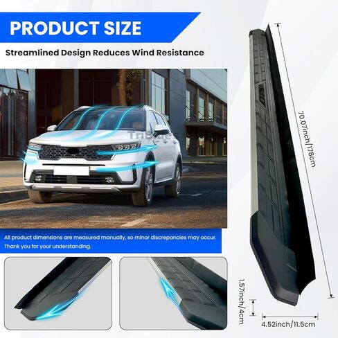 Running Boards Side Pedal Compatible with Kia Sorento 2021 2022 2023 2024 2025 LX,S,EX,SX,SX Prestige & SX Prestige X-Line Side Steps with Bracket,2PCS Right Left Side Step Rail Removable Nerf Bars in Saudi Arabia