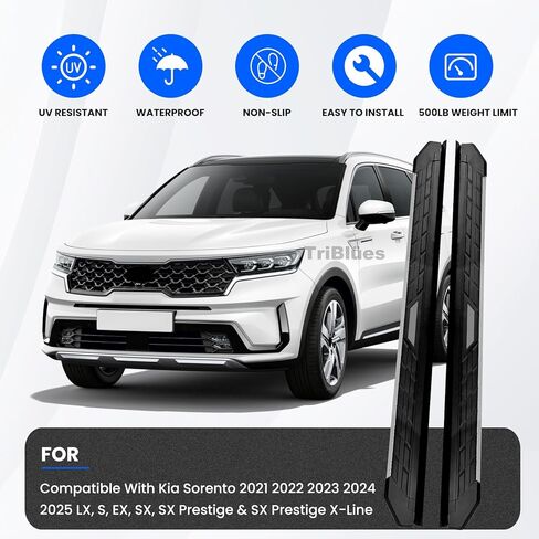 Running Boards Side Pedal Compatible with Kia Sorento 2021 2022 2023 2024 2025 LX,S,EX,SX,SX Prestige & SX Prestige X-Line Side Steps with Bracket,2PCS Right Left Side Step Rail Removable Nerf Bars in Saudi Arabia