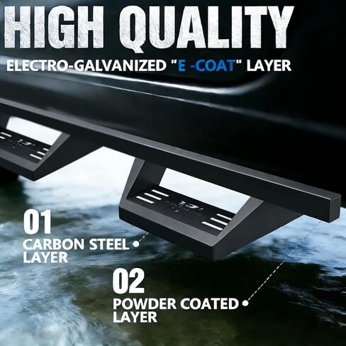 Running Boards Crew Cab Compatible with 2019-2025 Chevy Silverado 1500 / GMC Sierra 1500 Two Stairs Design Heavy-Duty Nerf Bars Step Bars Rock Sliders Rail in Saudi Arabia