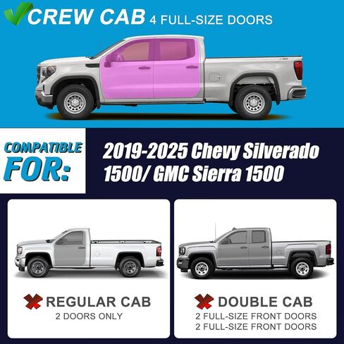 Running Boards Crew Cab Compatible with 2019-2025 Chevy Silverado 1500 / GMC Sierra 1500 Two Stairs Design Heavy-Duty Nerf Bars Step Bars Rock Sliders Rail in Saudi Arabia