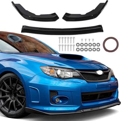 طقم مقسم الشفاه الأمامي طراز CS2 متوافق مع سوبارو WRX STI 2011-2014، 3 قطع، أسود لامع in Saudi Arabia