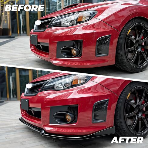 طقم مقسم الشفاه الأمامي طراز CS2 متوافق مع سوبارو WRX STI 2011-2014، 3 قطع، أسود لامع in Saudi Arabia