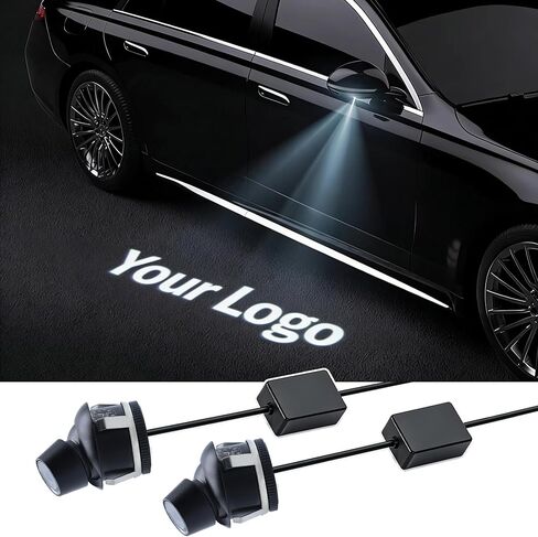 LZLRUN 2 قطعة شعار مخصص HD LED مرآة جانبية ضوء البركة شعار العارض IP67 مقاوم للماء والغبار سيارة شخصية ترحيب ضوء in Saudi Arabia