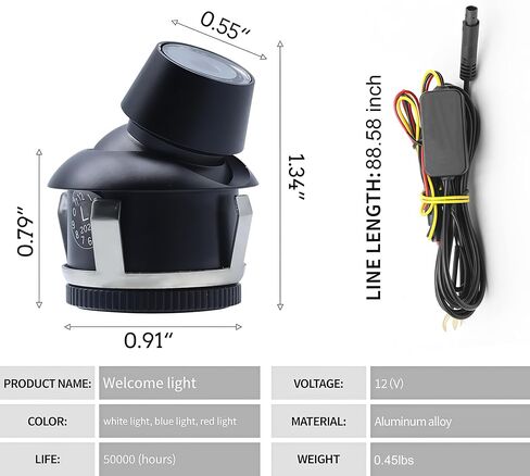 LZLRUN 2 قطعة شعار مخصص HD LED مرآة جانبية ضوء البركة شعار العارض IP67 مقاوم للماء والغبار سيارة شخصية ترحيب ضوء in Saudi Arabia