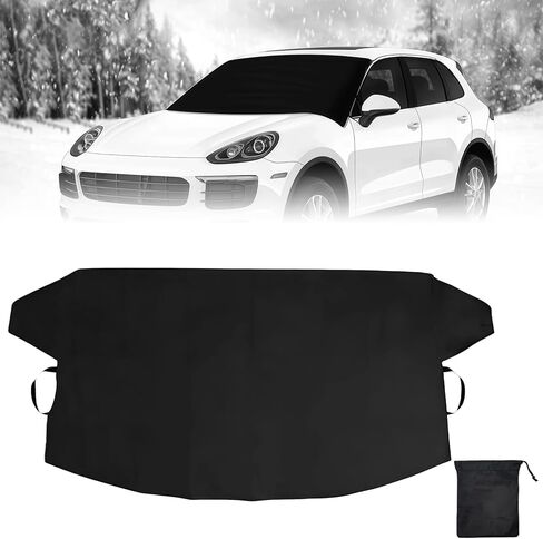 Car Front Windshield Cover for Ice and Snow, Oxford Fabric Waterproof Car Frost Guard Windshield Cover, Easy Install, Auto Winter Accessories for SUV Pickup Trucks 65.35" x 41.34 " in Kuwait