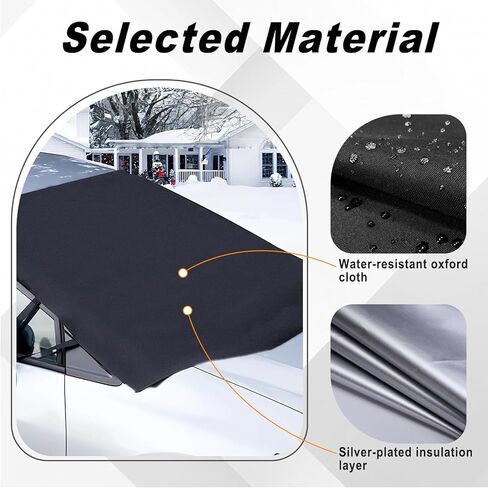 Car Front Windshield Cover for Ice and Snow, Oxford Fabric Waterproof Car Frost Guard Windshield Cover, Easy Install, Auto Winter Accessories for SUV Pickup Trucks 65.35" x 41.34 " in Kuwait