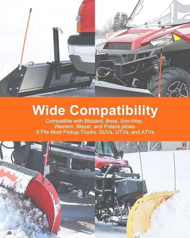 4pcs 27" Snow Plow Blade Marker 62265, Fit for Boss Blizzard Western and Most Snow Plows for SUV UTV ATV Trucks, High Visibility Bolt-On Guides Stainless Steel Joint with Steel Wire Orange in Saudi Arabia
