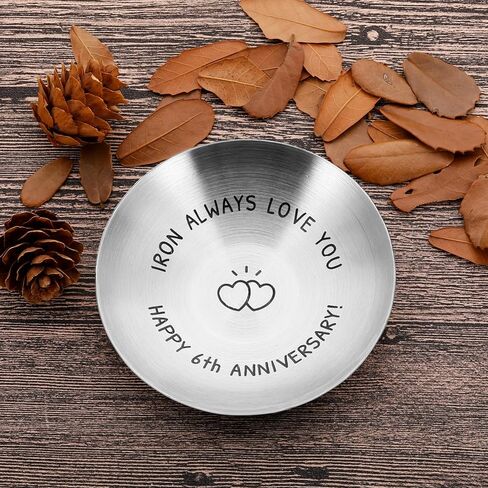6th Anniversary Iron Gifts for Wife Husband 6 Year Anniversary Wedding Gifts for Him Her Couple Jewelry Tray for Women Men Husband Wife Couple Iron 6 Year Christmas Sweetest Day Gift in Saudi Arabia