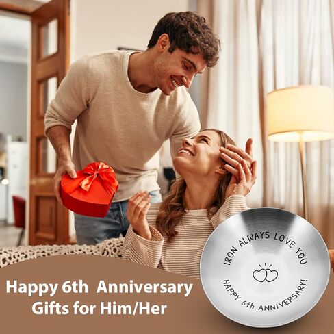 6th Anniversary Iron Gifts for Wife Husband 6 Year Anniversary Wedding Gifts for Him Her Couple Jewelry Tray for Women Men Husband Wife Couple Iron 6 Year Christmas Sweetest Day Gift in Saudi Arabia