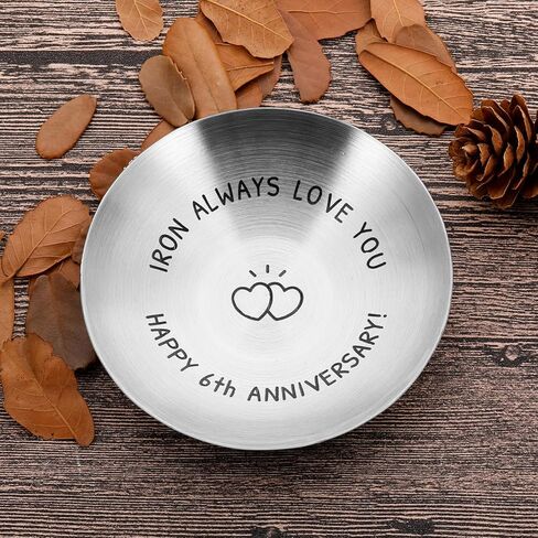 6th Anniversary Iron Gifts for Wife Husband 6 Year Anniversary Wedding Gifts for Him Her Couple Jewelry Tray for Women Men Husband Wife Couple Iron 6 Year Christmas Sweetest Day Gift in Saudi Arabia