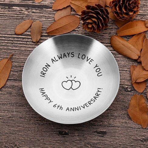 6th Anniversary Iron Gifts for Wife Husband 6 Year Anniversary Wedding Gifts for Him Her Couple Jewelry Tray for Women Men Husband Wife Couple Iron 6 Year Christmas Sweetest Day Gift in Saudi Arabia