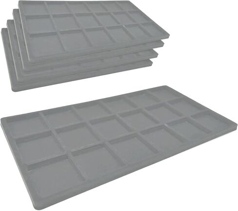 صندوق رواية مكون من 5 عبوات مكونة من 24 فتحة ببطانة سوداء لدرج تخزين المجوهرات مقاس 14.75 × 8.25 × 1 بوصة - وسادة تنظيم المجوهرات للأدراج وعروض المتاجر - منصات عرض المجوهرات للخواتم والأقراط والمعلقات in Kuwait