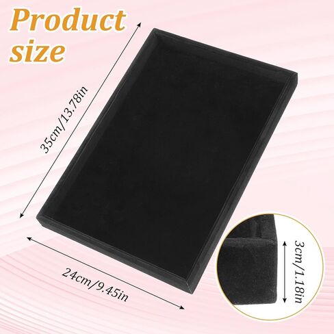 6 Pcs Velvet Stackable Jewelry Tray, Jewelry Organizer and Display for Bracelets Rings Earrings Necklaces, for Drawer and Countertop Showcase, Black in Saudi Arabia