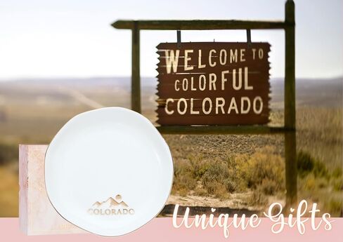 InnoBeta Colorado Gifs للنساء، طبق خاتم سيراميك، صينية مجوهرات طبق حلية مزخرفة للخواتم والأقراط والقلائد ومفاتيح ساعة السوار، هدايا لعيد الميلاد، عيد الأم، عيد الميلاد - 4.75 بوصة in Saudi Arabia