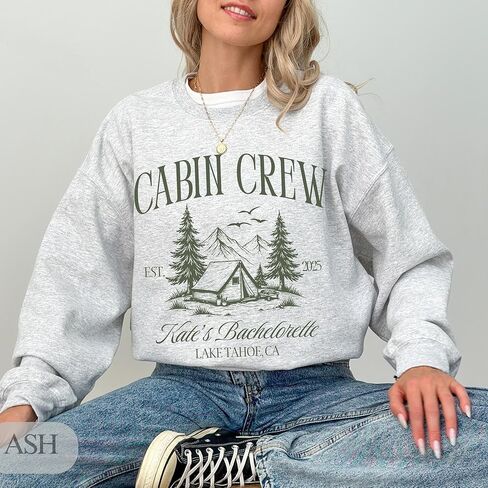 مخصص طاقم المقصورة البلوز العازبة شخصية التخييم حفل الزفاف Crewneck جبل بحيرة تاهو موضوع هدية لوصيفات الشرف الطبيعة الجمالية الرمال السترة in Saudi Arabia