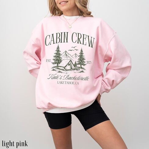 مخصص طاقم المقصورة البلوز العازبة شخصية التخييم حفل الزفاف Crewneck جبل بحيرة تاهو موضوع هدية لوصيفات الشرف الطبيعة الجمالية الرمال السترة in Saudi Arabia
