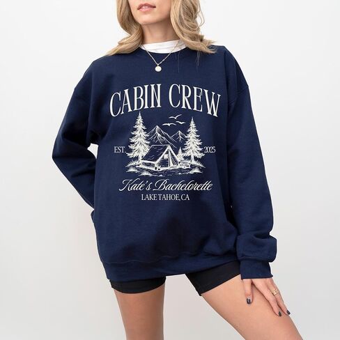 مخصص طاقم المقصورة البلوز العازبة شخصية التخييم حفل الزفاف Crewneck جبل بحيرة تاهو موضوع هدية لوصيفات الشرف الطبيعة الجمالية الرمال السترة in Saudi Arabia