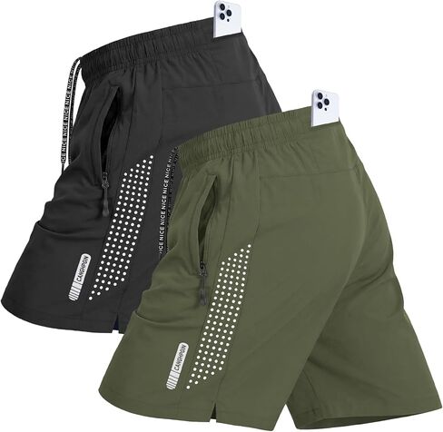 CANGHPGIN 2 Pack رجالي 7 بوصات شورت رياضي للتمرين سريع الجفاف مع جيوب، شورت تنس رياضي للجري للرجال in Kuwait