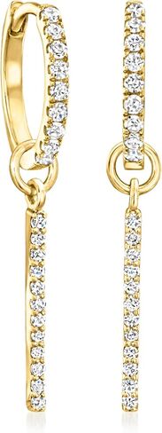 Pure Collection by Ross-Simons 0.10 ct. t.w. Diamond Bar Hoop Charms in 14kt Yellow Gold in Saudi Arabia