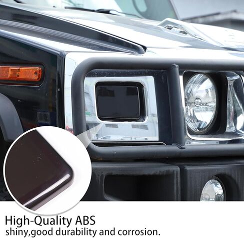 غطاء مصباح إشارة الانعطاف الأمامي PIUGILH متوافق مع الملحقات الخارجية Hummer H2 2003-2009، زخرفة حماية ضوء إشارة الانعطاف باللون الأسود المدخن، قطعتان in Saudi Arabia