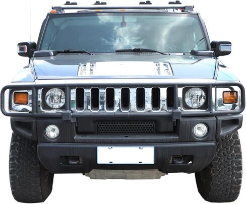 غطاء مصباح إشارة الانعطاف الأمامي PIUGILH متوافق مع الملحقات الخارجية Hummer H2 2003-2009، زخرفة حماية ضوء إشارة الانعطاف باللون الأسود المدخن، قطعتان in Saudi Arabia