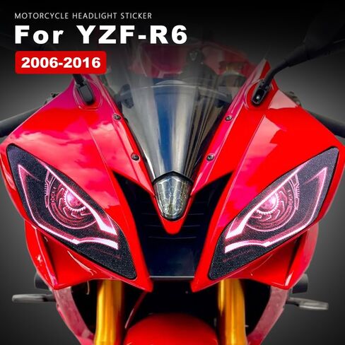 For Yamaha YZF R6 2006-2016 Motorcycle Eye Headlight Sticker Decal Headlight Protection Sticker Light-Transmitting Self-Adhesive Waterproof PVC (Blue) in Saudi Arabia