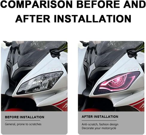 For Yamaha YZF R6 2006-2016 Motorcycle Eye Headlight Sticker Decal Headlight Protection Sticker Light-Transmitting Self-Adhesive Waterproof PVC (Blue) in Saudi Arabia