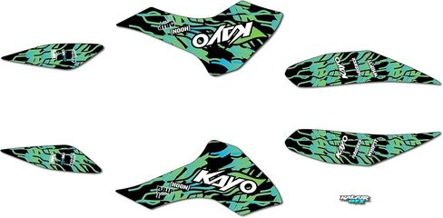 مجموعة رسومات لـ Kayo SPORTS ATV FOX-70، AY-70، STORM-70 (جميع السنوات) سلسلة THUNDER وردي 09 ميل - مجموعة ملصقات رسومات السباق المخصصة ATV UTV، بدون بلاستيك in Kuwait