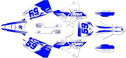 Graphics Kit for Yamaha YZ125 & YZ250 2015-21 Swift Series Blue-Shift 9 Mil - Easy Go - Dirt Pit Bike Motorcycle Sticker, Dirtbike Racing Decal Motocross Accessories no-Plastics in Saudi Arabia