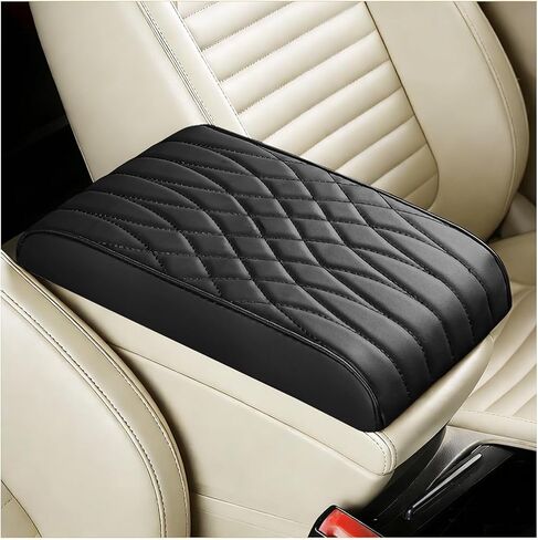 BESULEN Car Center Console Cover, Memory Foam Scratch & Wear Resistant Vehicle Armrest Storage Box Cushion Pad, Auto Interior Middle Console Protector, Universal for Sedan RV Pickup (Black) in Saudi Arabia