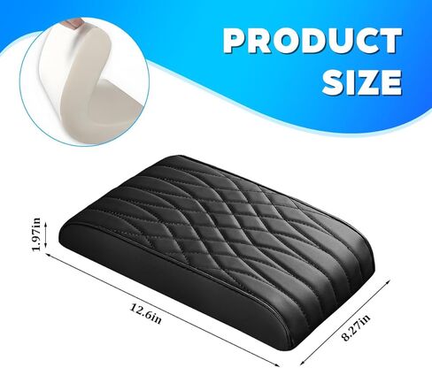 BESULEN Car Center Console Cover, Memory Foam Scratch & Wear Resistant Vehicle Armrest Storage Box Cushion Pad, Auto Interior Middle Console Protector, Universal for Sedan RV Pickup (Black) in Saudi Arabia