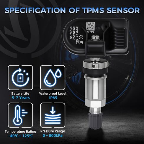 SORGHUM TPMS Sensors Tire Pressure Monitoring System Compatible with Jeep Grand Cherokee Patriot Wrangler Compass Dodge Ram 1500 2500 3500 Chrysler Sebring Pacifica Replace# 56053030AC Set of 4 in Saudi Arabia