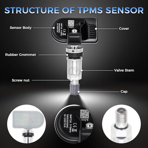 SORGHUM TPMS Sensors Tire Pressure Monitoring System Compatible with Jeep Grand Cherokee Patriot Wrangler Compass Dodge Ram 1500 2500 3500 Chrysler Sebring Pacifica Replace# 56053030AC Set of 4 in Saudi Arabia