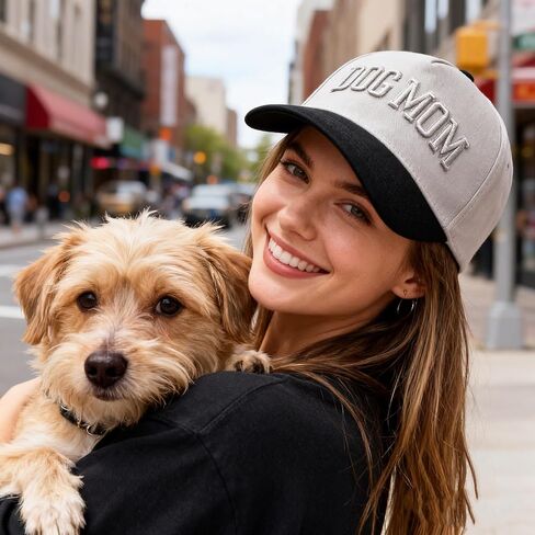 قبعة Dog Mom - قبعة Puppy Mama مطرزة ثلاثية الأبعاد قبعات بيسبول قطنية قابلة للتعديل لمحبي الكلاب in Kuwait