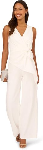 Adrianna Papell Sleeveless Bow Drape Wide Leg Jumpsuit in Saudi Arabia