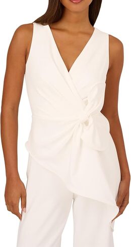 Adrianna Papell Sleeveless Bow Drape Wide Leg Jumpsuit in Saudi Arabia
