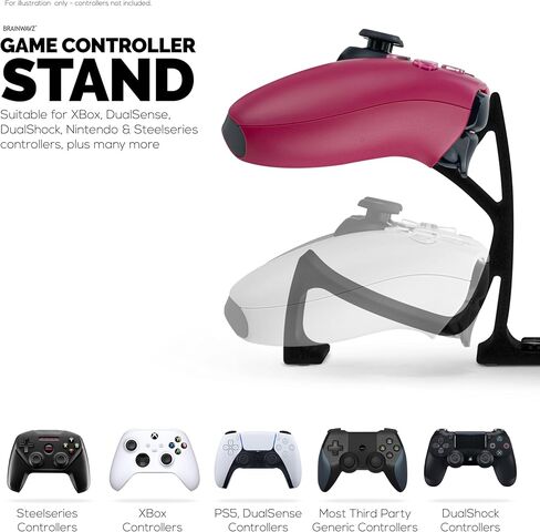 حامل وحدة تحكم ألعاب سطح المكتب - يحمل 4 وحدات تحكم وحامل لوحة ألعاب لأجهزة PS5 وXbox وPlayStation وNintendo وLegacy وRetro والمزيد - (UGDS17) بواسطة Brainwavz in Saudi Arabia