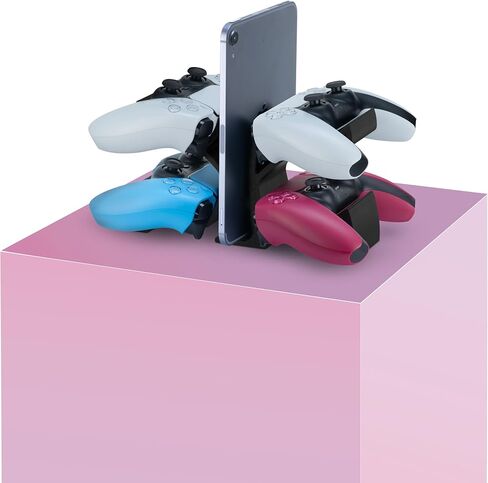 حامل وحدة تحكم ألعاب سطح المكتب - يحمل 4 وحدات تحكم وحامل لوحة ألعاب لأجهزة PS5 وXbox وPlayStation وNintendo وLegacy وRetro والمزيد - (UGDS17) بواسطة Brainwavz in Saudi Arabia