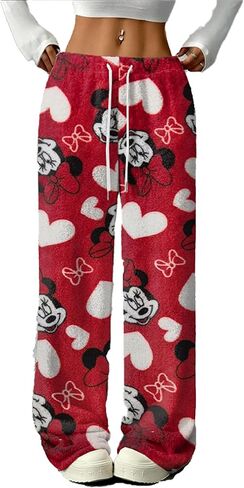 سراويل بيجامة حريمي غامضة لطيفة من القطيفة، سراويل نوم مريحة من الصوف، سراويل سفلية دافئة in Kuwait