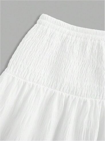 SOLY HUX Women's Summer Ruffle Maxi Skirt Shirred Elastic Waist A Line Flowy Vacation Long Skirts in Saudi Arabia