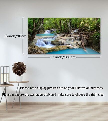 Cao Gen Decor Art S01598 1 Panels Wall Art Tropical Beautiful Waterfall Prints Light Green Forest Natural Picture Canvas Paintings Scenery Spring Summer Landscape for Home Wall Decor Artwork in Kuwait