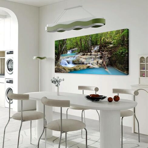 Cao Gen Decor Art S01598 1 Panels Wall Art Tropical Beautiful Waterfall Prints Light Green Forest Natural Picture Canvas Paintings Scenery Spring Summer Landscape for Home Wall Decor Artwork in Kuwait