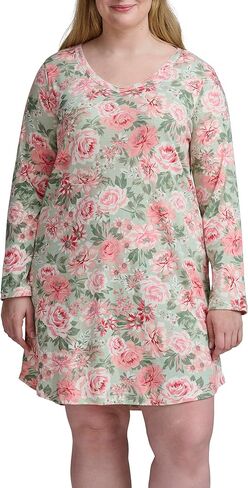 Karen Neuburger womens Plus Size Long Sleeve Nightshirt With Picot Trim in Saudi Arabia